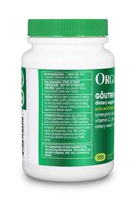 Organika Goutrin Uric Acid Flush 120 capsules en main