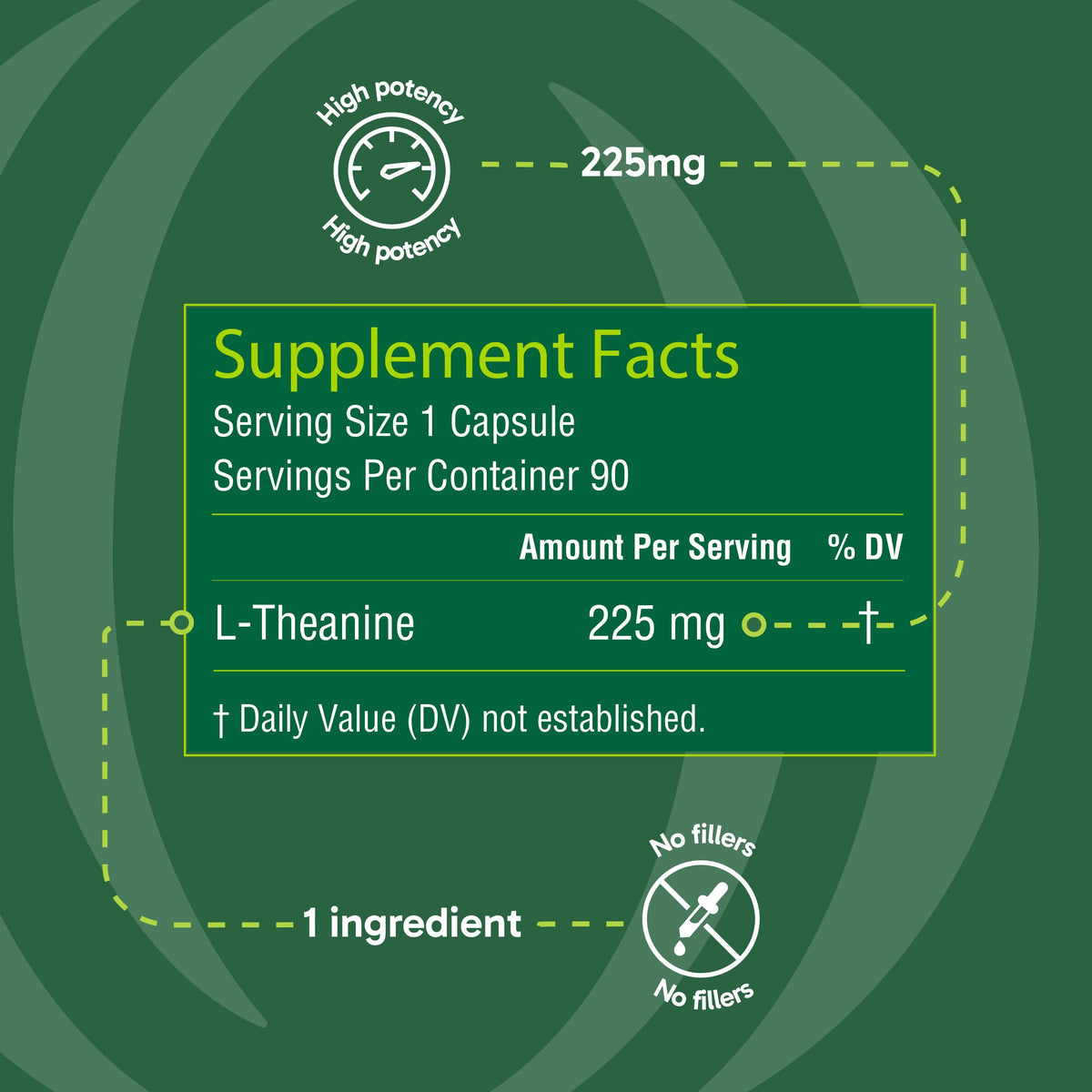 Organika L-Theanine capsules à côté d'un verre d'eau