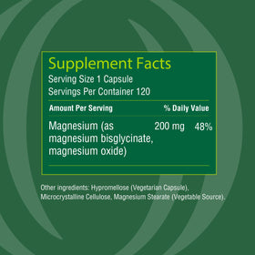 Organika Magnésium Bisglycinate 200 mg gélule végétarienne sur fond blanc