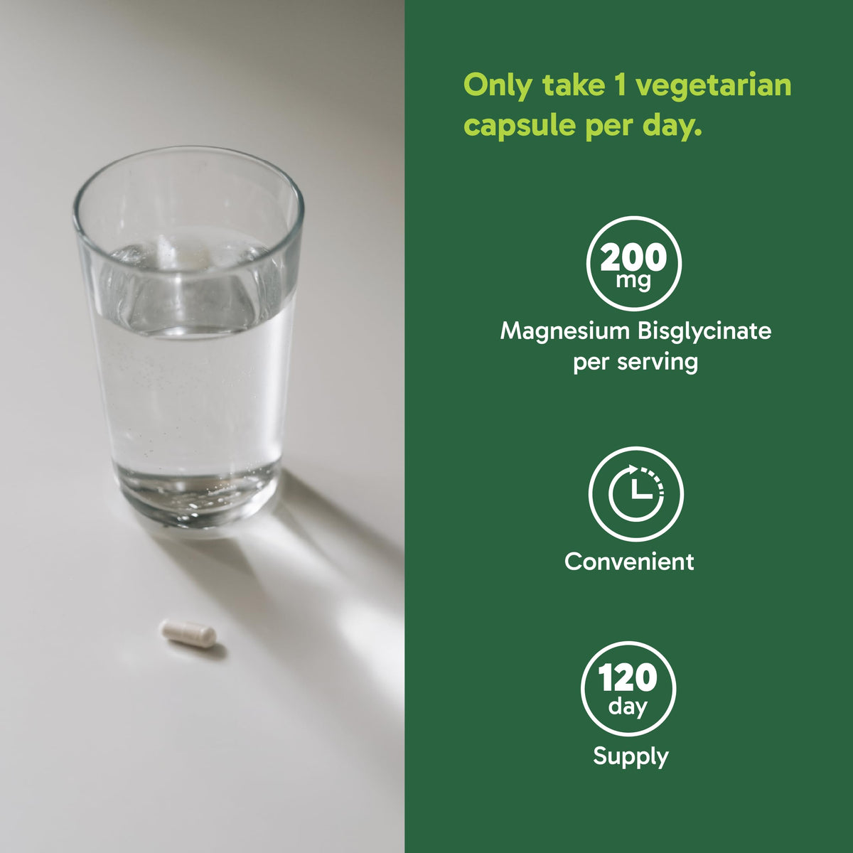 Organika Magnésium Bisglycinate 200 mg gélules ouvertes pour montrer l'intérieur