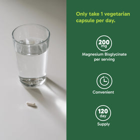Organika Magnésium Bisglycinate 200 mg gélules ouvertes pour montrer l'intérieur