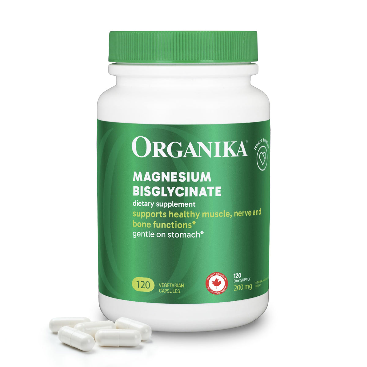 Organika Magnésium Bisglycinate 200 mg gélules végétariennes vue de face