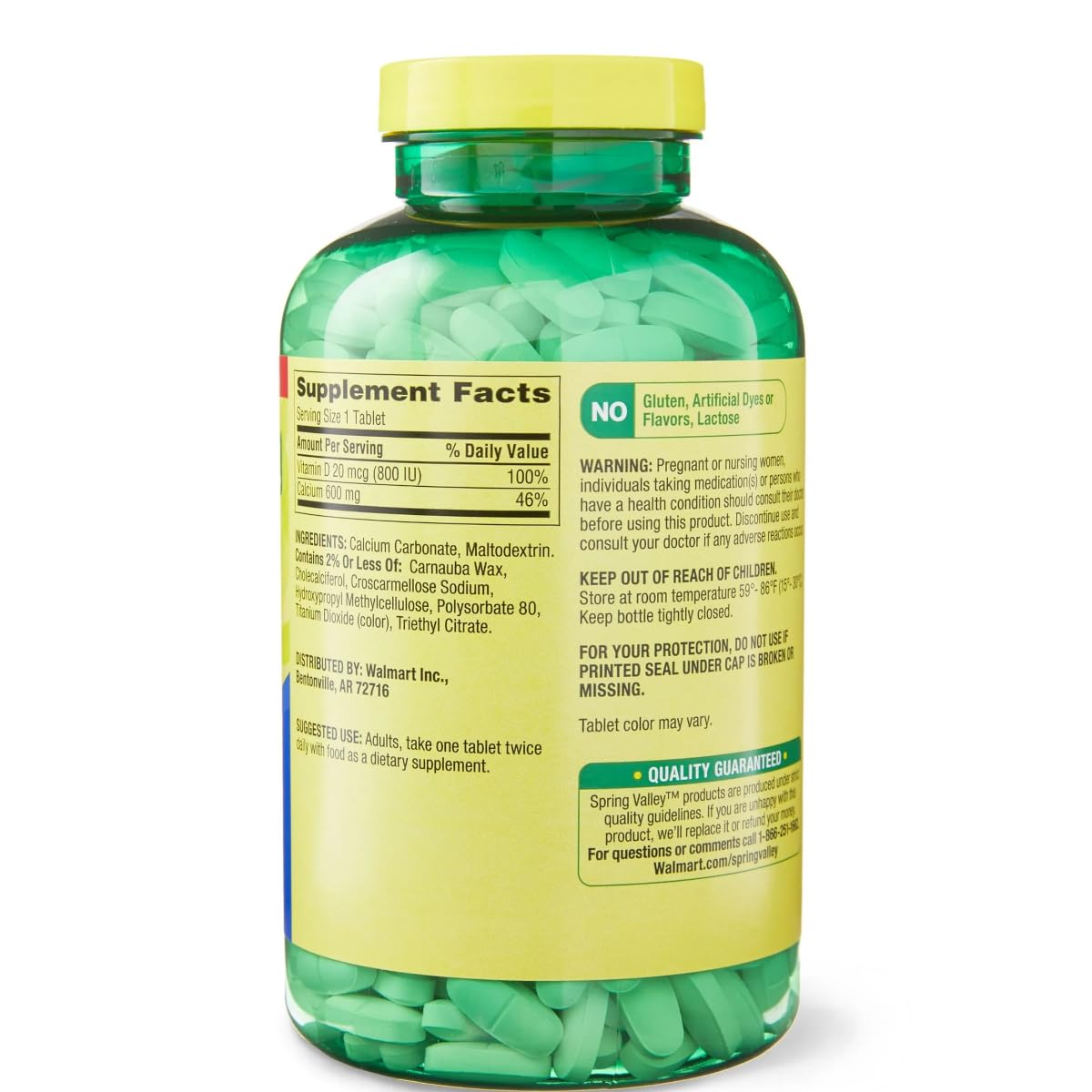 Organisateur de pilules hebdomadaire inclus avec les comprimés de calcium