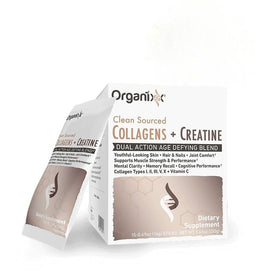 Organixx Collagen Peptides + Creatine 15 stick pack front view