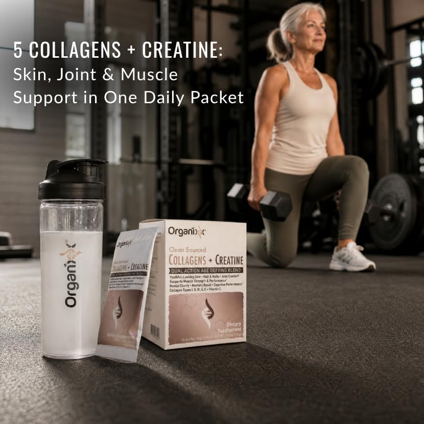 Organixx Collagen Peptides + Creatine mixed in water