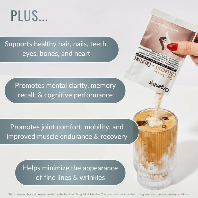 Organixx Collagen Peptides + Creatine nutritional information