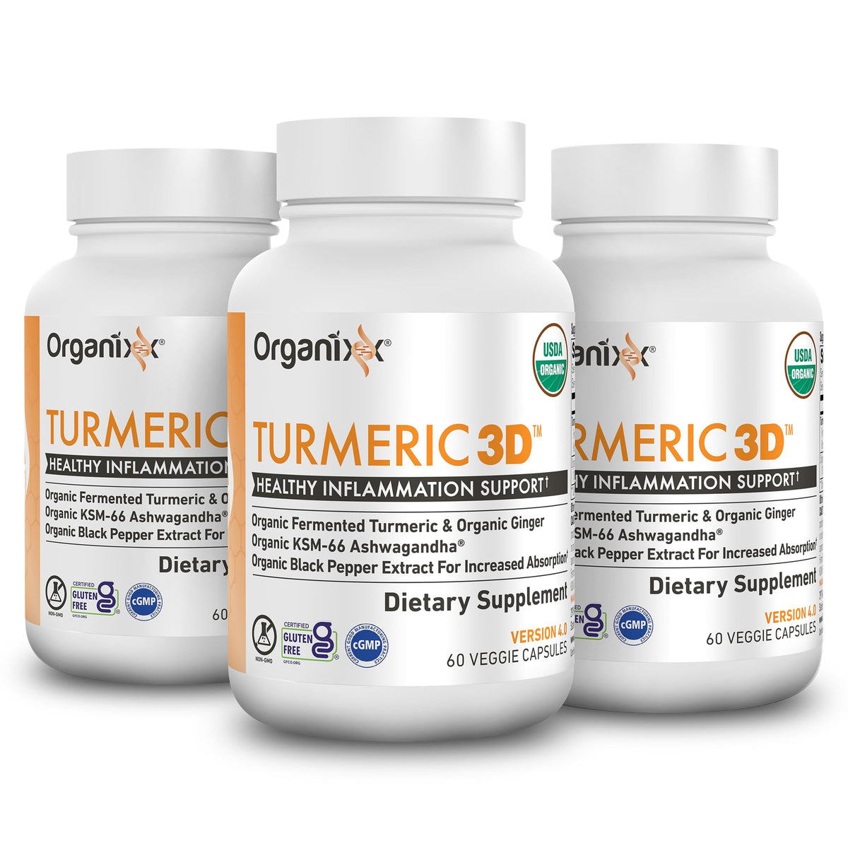Organixx Curcuma Curcumin 3 Paquets vue de face