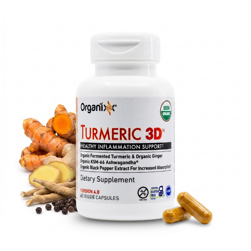 Organixx Curcuma Curcumin 60 Capsules Bio - vue avant