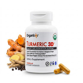 Organixx Curcuma Curcumin 60 Capsules Bio - vue avant