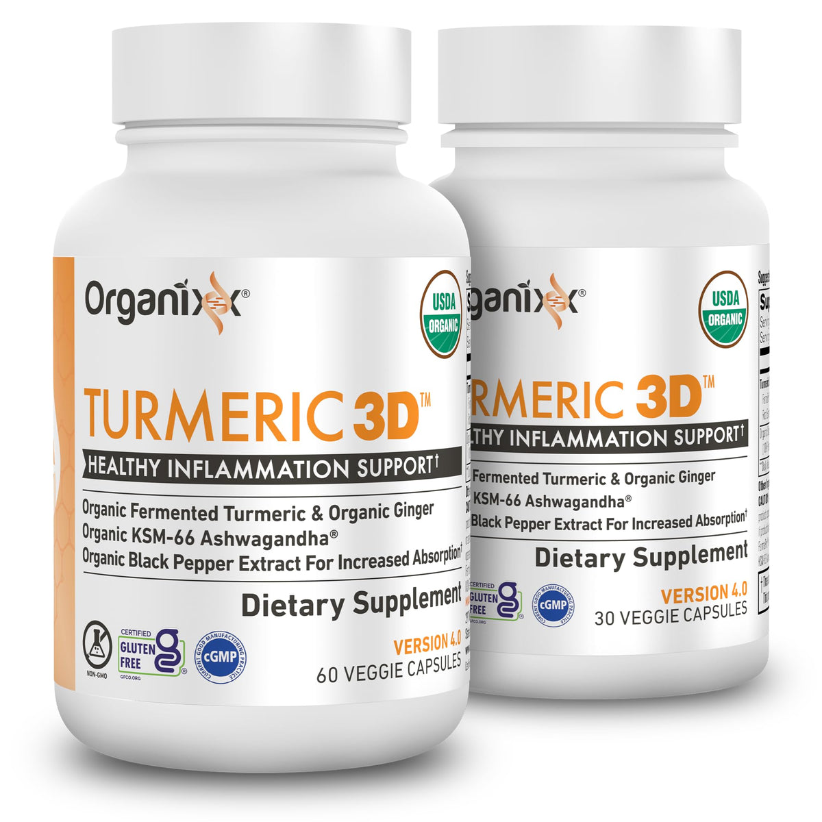 Organixx Curcuma Curcumin Bio 60+30 gélules vue de face