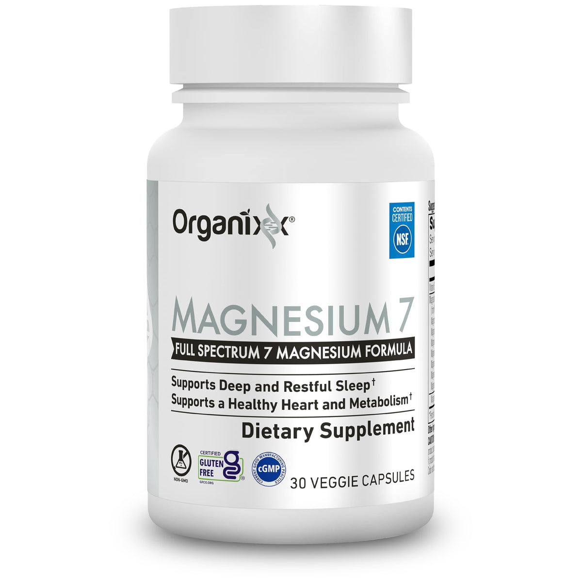 Organixx Magnesium 7 Complex 30 capsules, vue avant de l'emballage