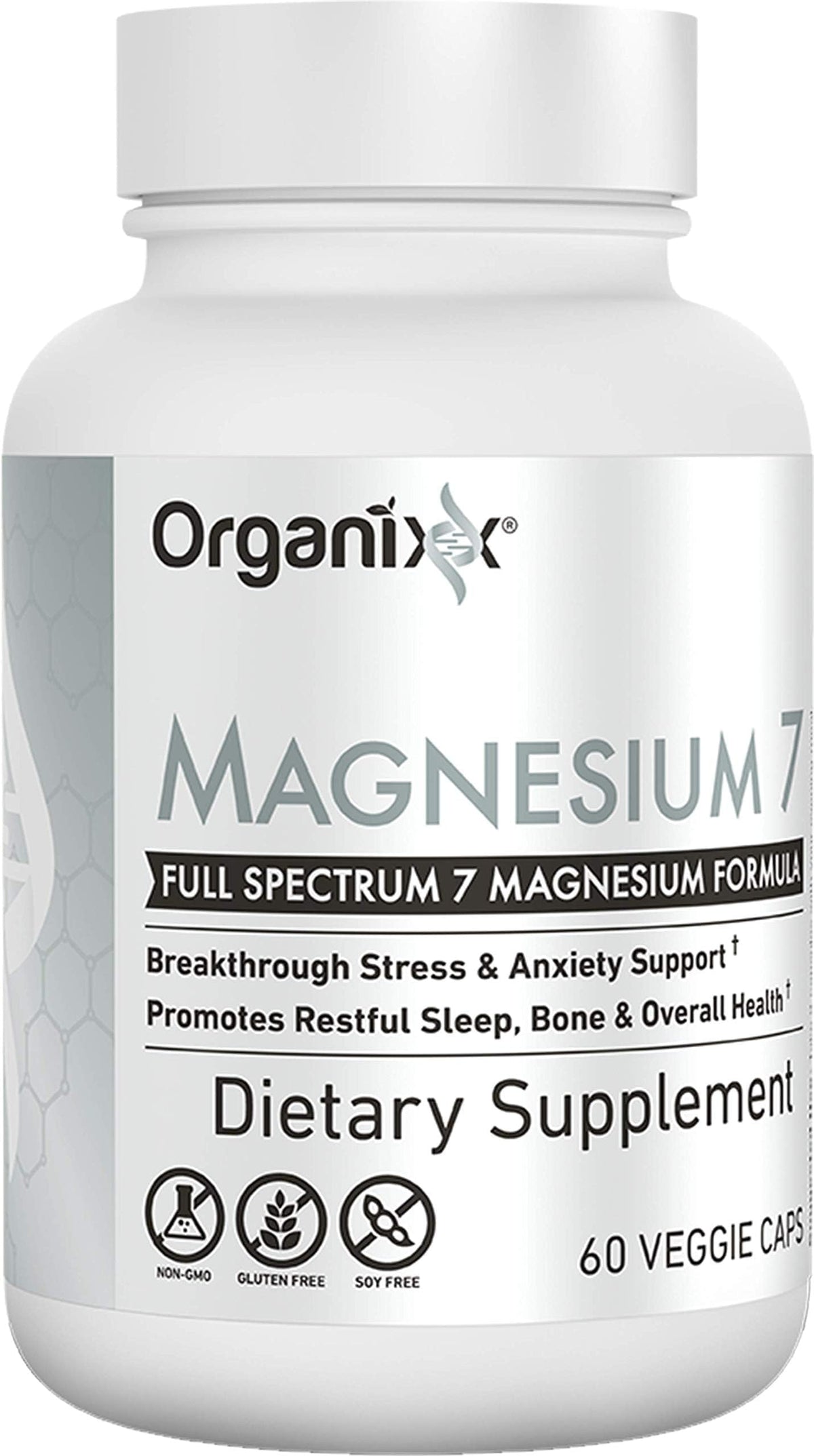 Organixx Magnesium 7 Complex 60 capsules, vue de face