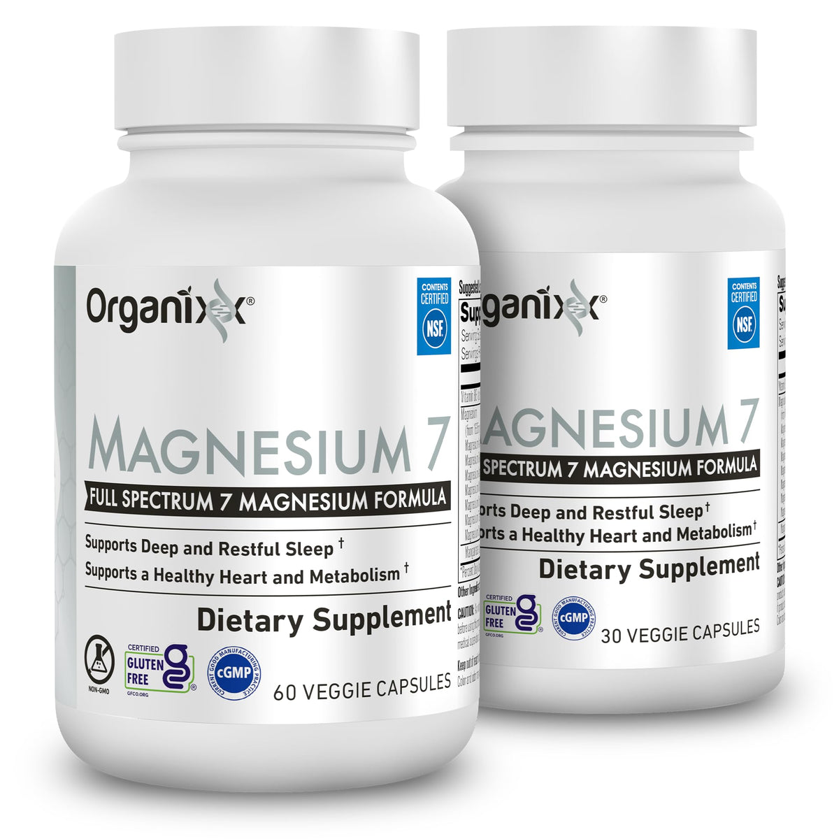 Organixx Magnésium 7 Complex 90 capsules vue avant
