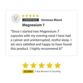 Organixx Magnesium 7 Complex back view with ingredient list