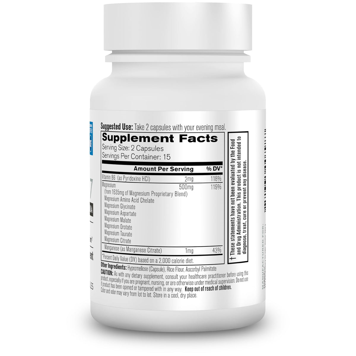 Organixx Magnesium 7 Complex, flacon avec capsules à côté