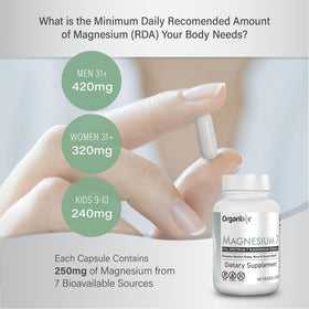 Organixx Magnesium 7 Complex side view with dosage information