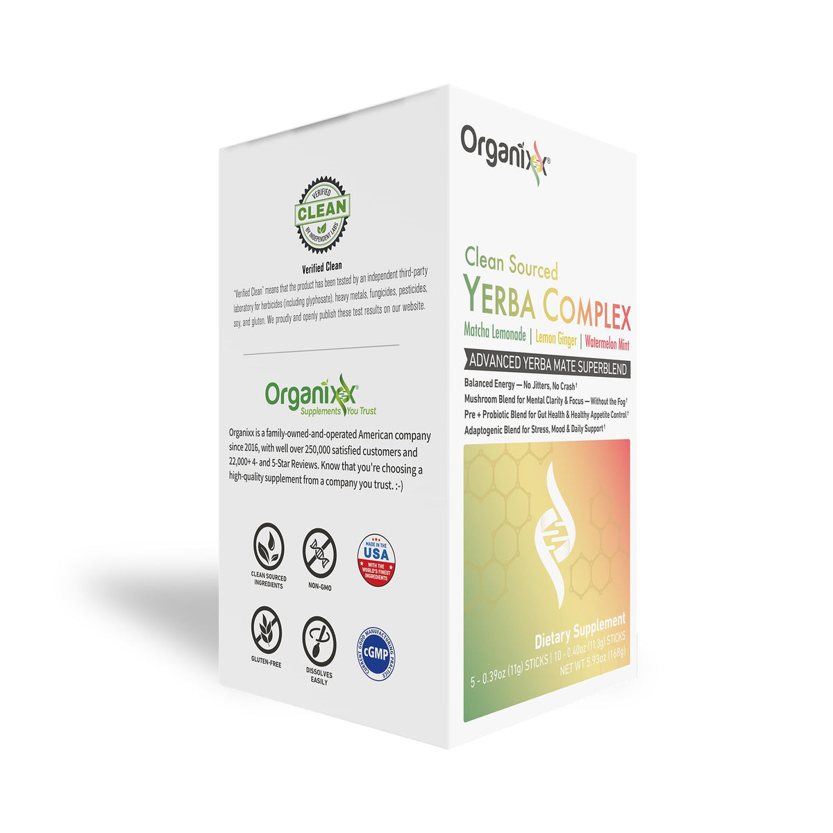 Organixx Yerba Complex sachet individuel Citron Gingembre