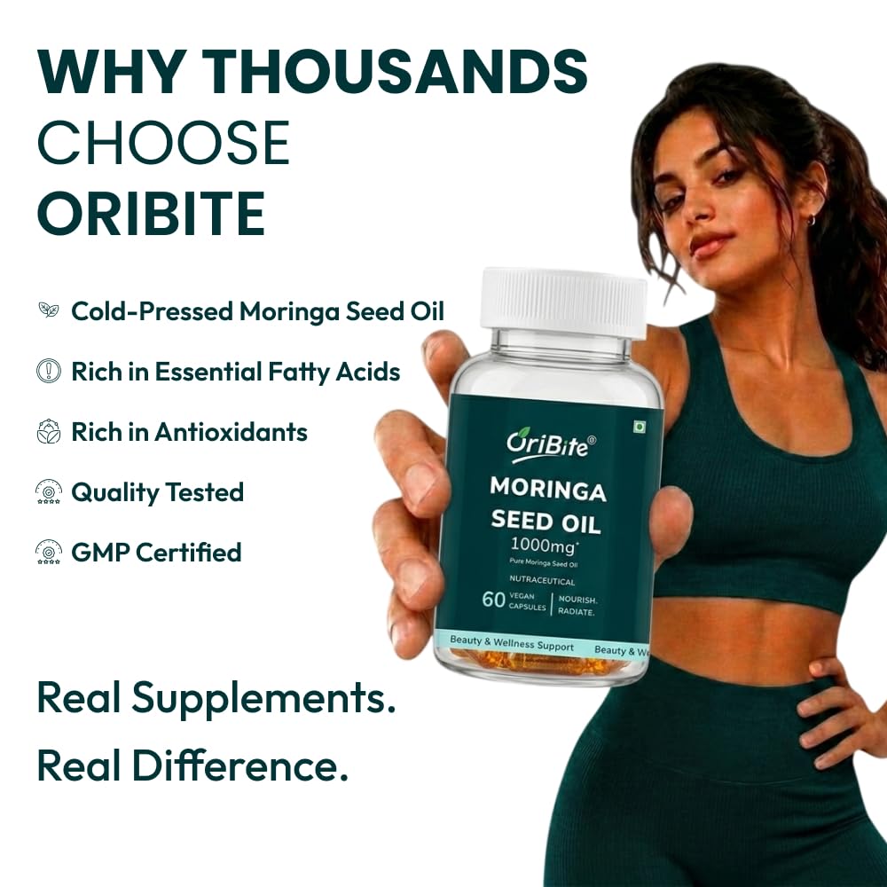 ORIBITE Huile de Graines de Moringa 1000mg capsules avec des ingrédients naturels