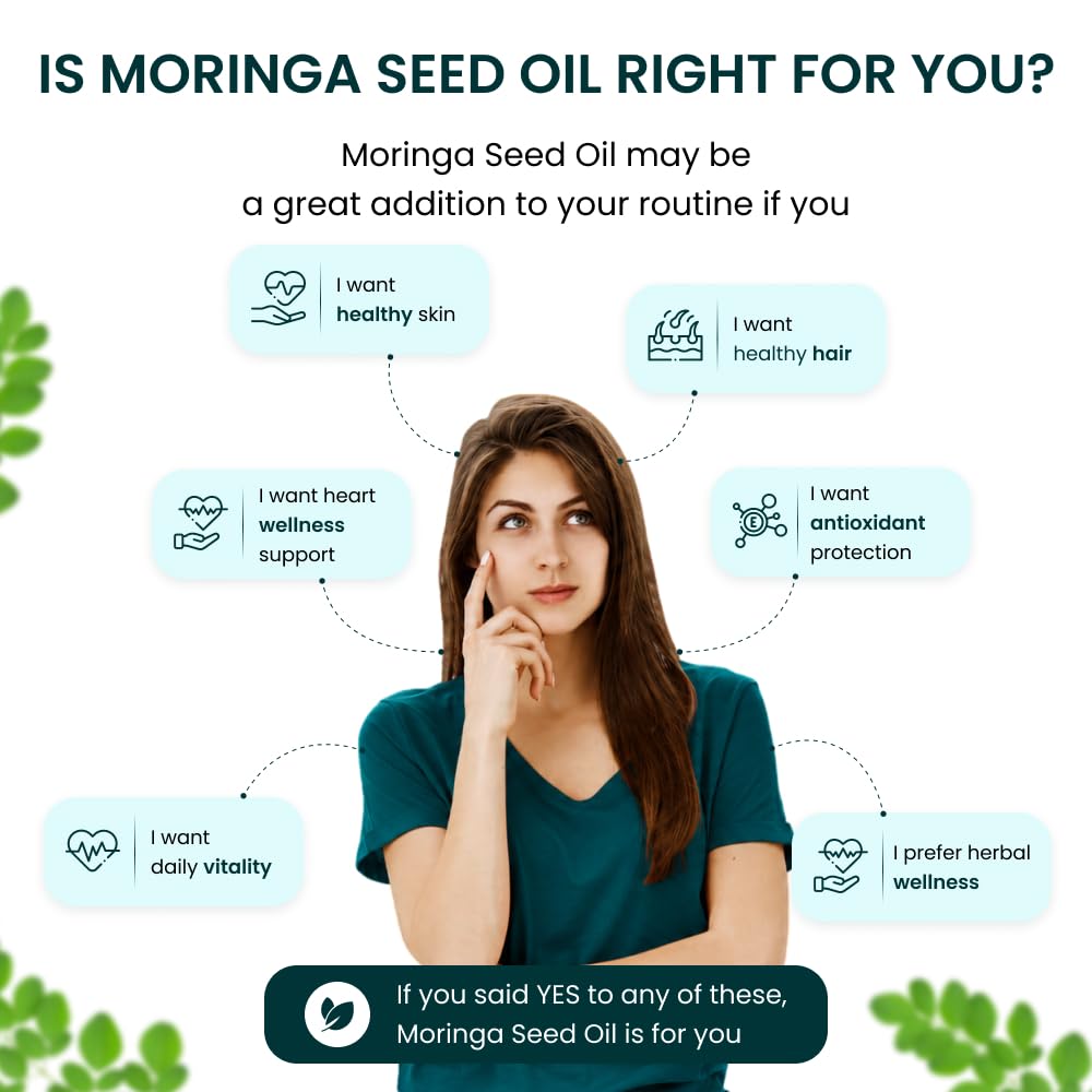 ORIBITE Huile de Graines de Moringa 1000mg capsules avec étiquette visible