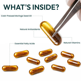 ORIBITE Huile de Graines de Moringa 1000mg capsules sur fond blanc