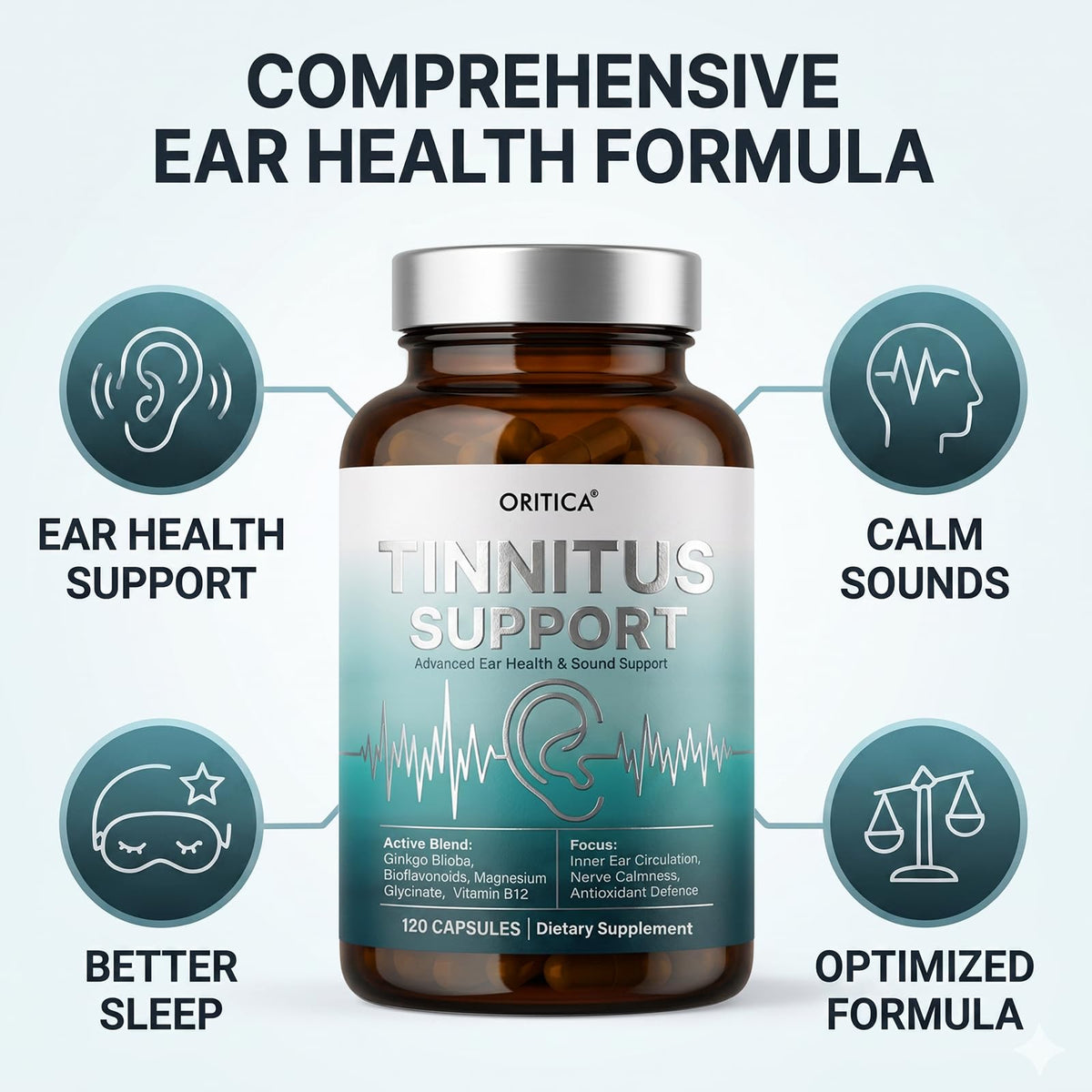 ORITICA Tinnitus capsules avec fond neutre