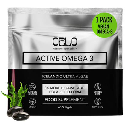 Orlo Huile d'Algue Omega 3 1000mg flacon avant vue