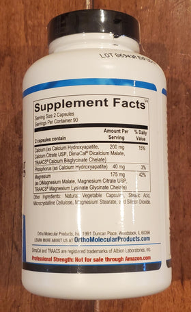 Ortho Molecular Products Réagi Cal-Mag 90g côté du flacon