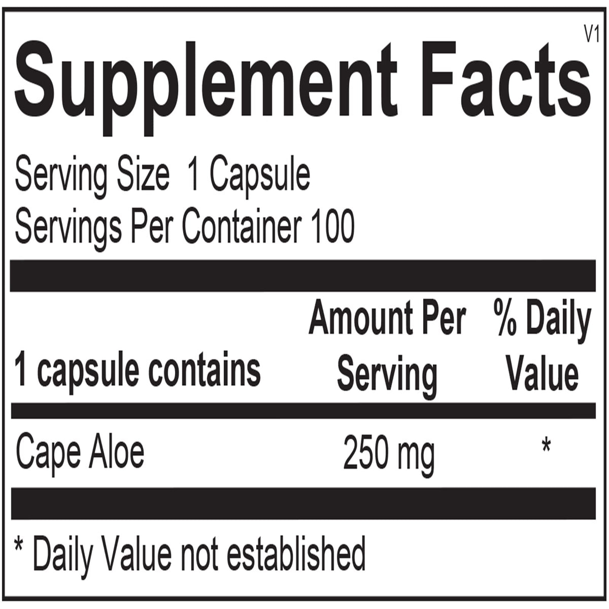 Ortho Molecular Super Aloe 250 mg 100 capsules côté avec étiquette
