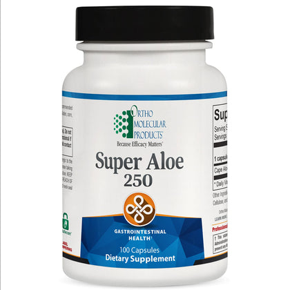 Ortho Molecular Super Aloe 250 mg 100 capsules vue de face