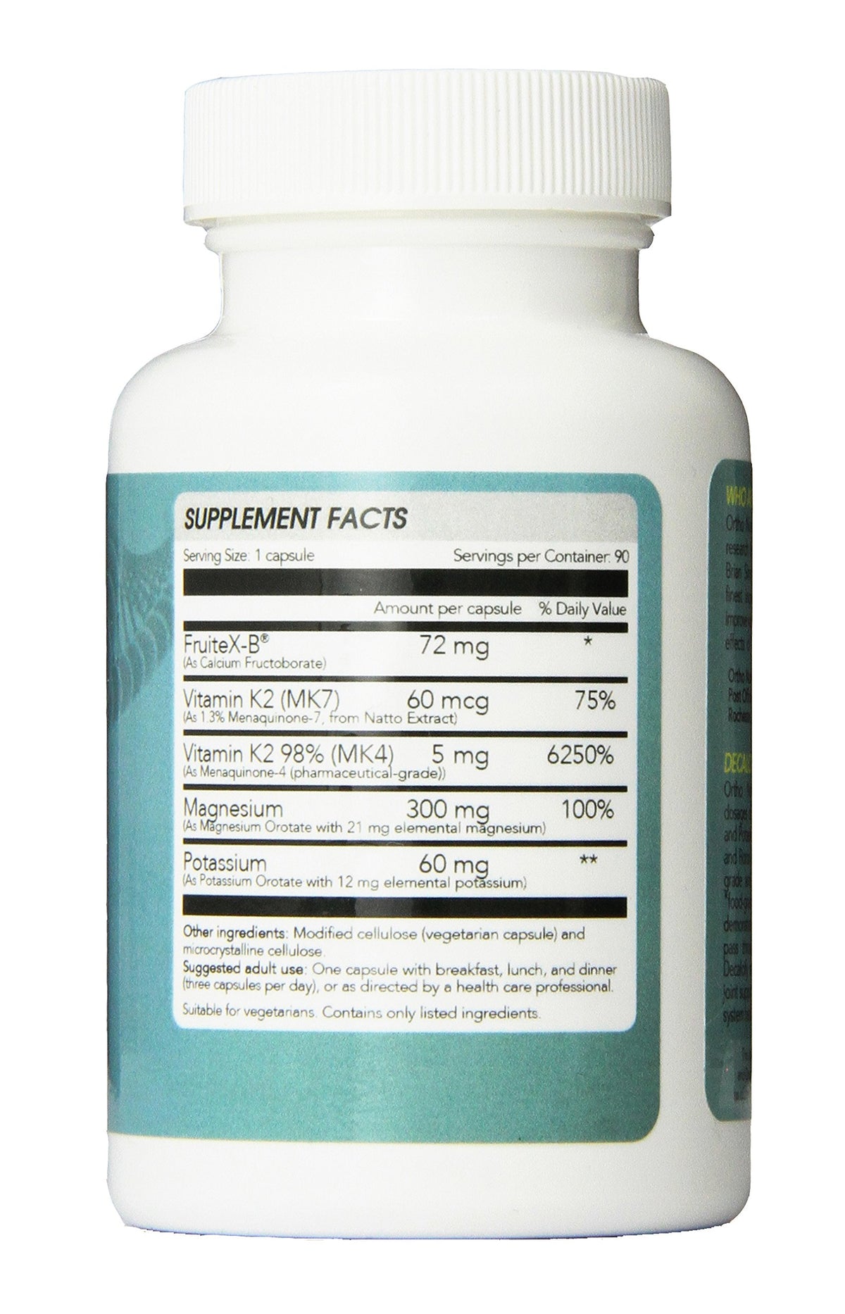 Ortho Nutrition Decalcify posée sur une surface en bois