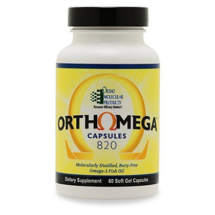 Orthomega 820 60 Gels d'Ortho Molecular Products avec huile de poisson