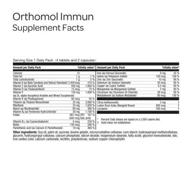 Orthomol complément alimentaire, capsules et tablettes en présentation