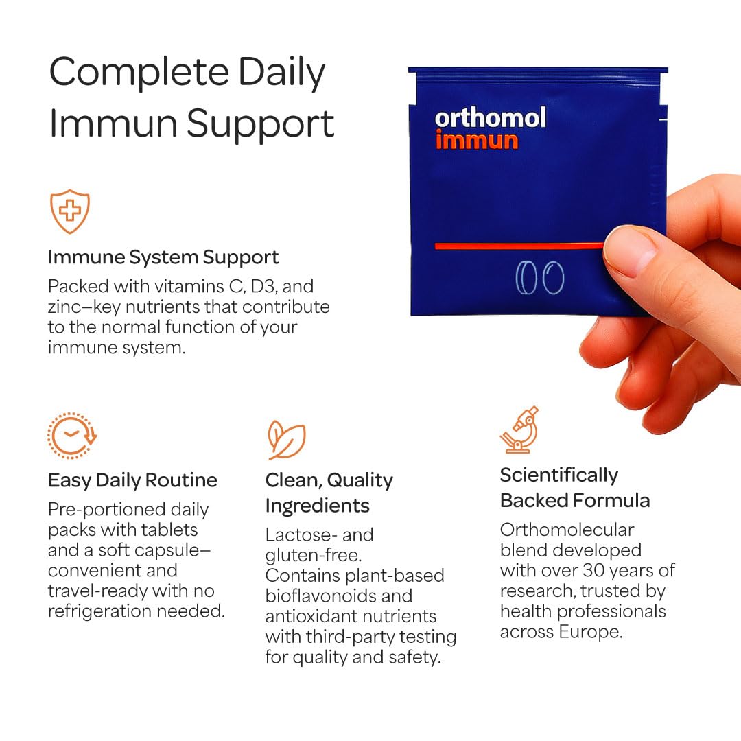 Orthomol complément alimentaire, pack quotidien ouvert avec capsules