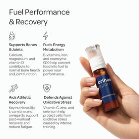 Orthomol Sport capsules, étiquette avec ingrédients