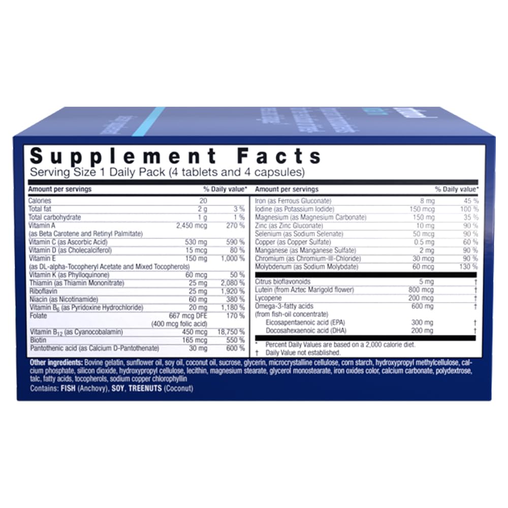 Orthomol Vital M Complément Multivitaminé pour Hommes, boîte ouverte avec comprimés visibles