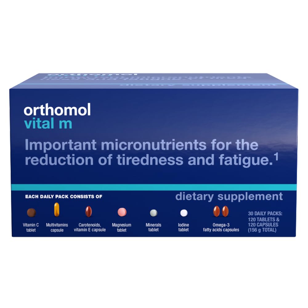 Orthomol Vital M Complément Multivitaminé pour Hommes, boîte vue de face