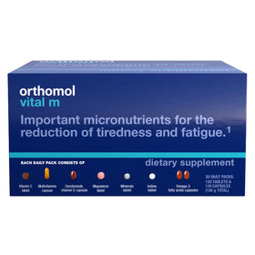 Orthomol Vital M Complément Multivitaminé pour Hommes, boîte vue de face
