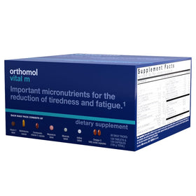 Orthomol Vital M Complément Multivitaminé pour Hommes, vue arrière de la boîte