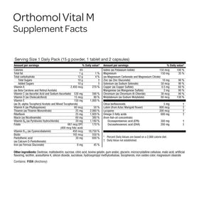 Orthomol Vital M sachets de poudre pour hommes, présentation des doses