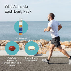 Orthomol Vital M, utilisation quotidienne avec un verre d'eau