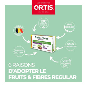 Ortis Fruits & Fibres Regular montrant la texture des carrés