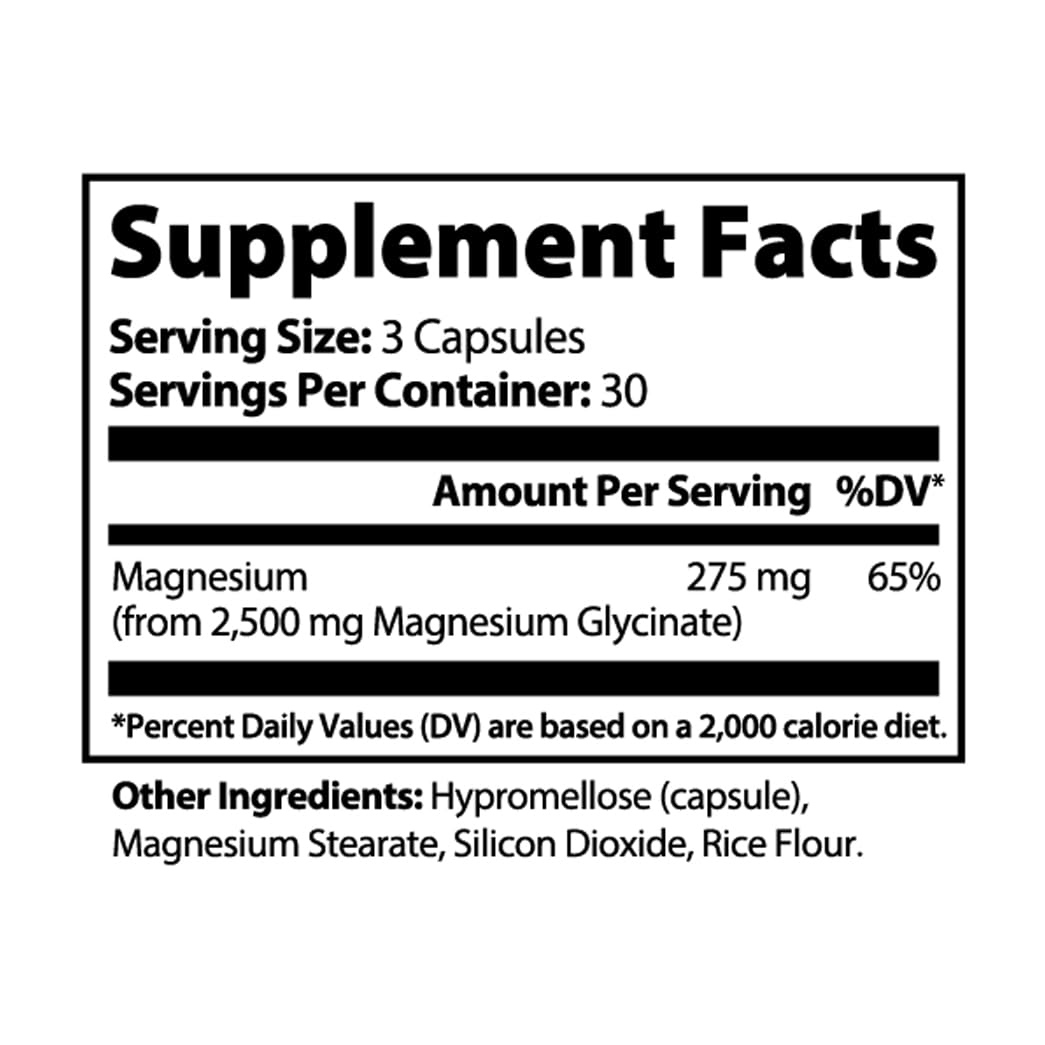 Orvela Magnésium Glycinate 275mg capsules sur fond blanc