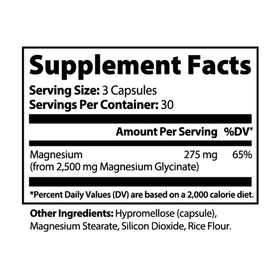 Orvela Magnésium Glycinate 275mg capsules sur fond blanc