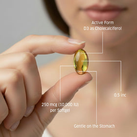 ORZAX Vitamine D3 10000 IU gélules softgel ouverte