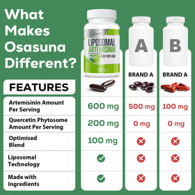 Osasuna Artémisinine 600 mg gélules ouvertes sur une table