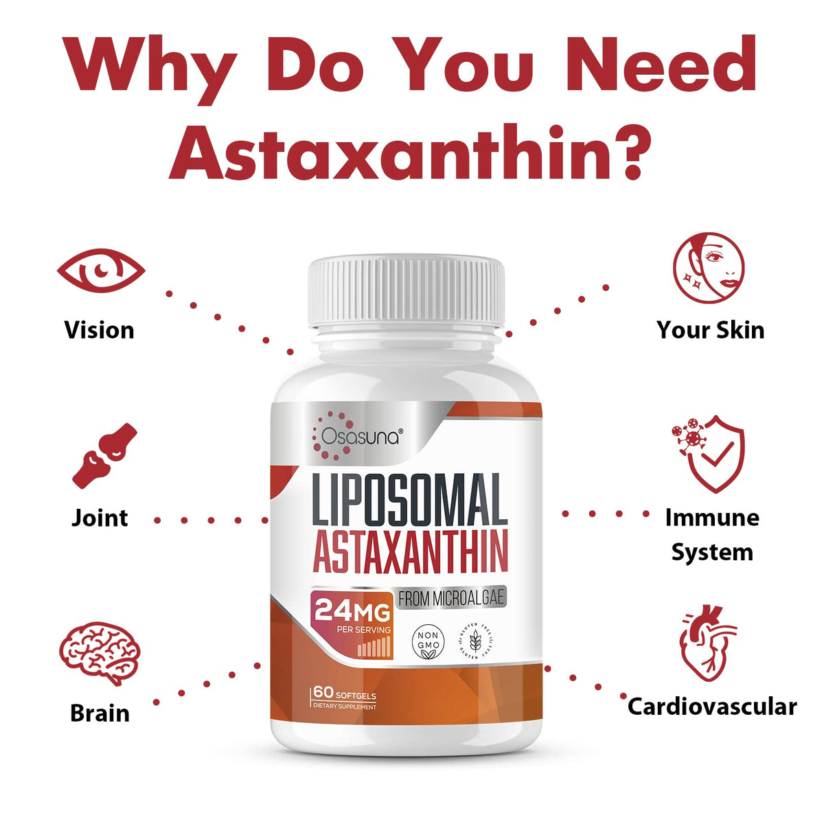 Osasuna Astaxanthine Liposomale 24 mg, gélule ouverte