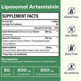Osasuna Liposomal Artémisinine 600 mg vue arrière de l'emballage