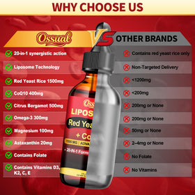 Ossual 20-in-1 Riz Rouge Liposomique 1500 mg présentation avec fruits