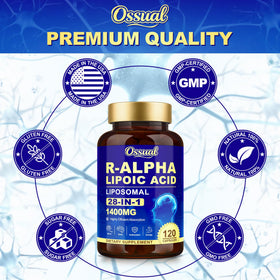 Ossual R-Alpha Lipoïque 28-en-1 capsules avec ingrédients naturels