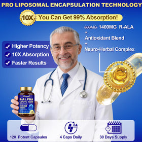 Ossual R-Alpha Lipoïque 28-en-1 flacon avec étiquette